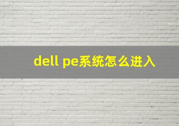 dell pe系统怎么进入